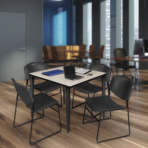 Regency Kahlo Square Table & Chair Sets, 42 W, 42 L, 29 H, Wood, Metal, Polypropylene Top, Maple TPL4242PLBK44BK - main